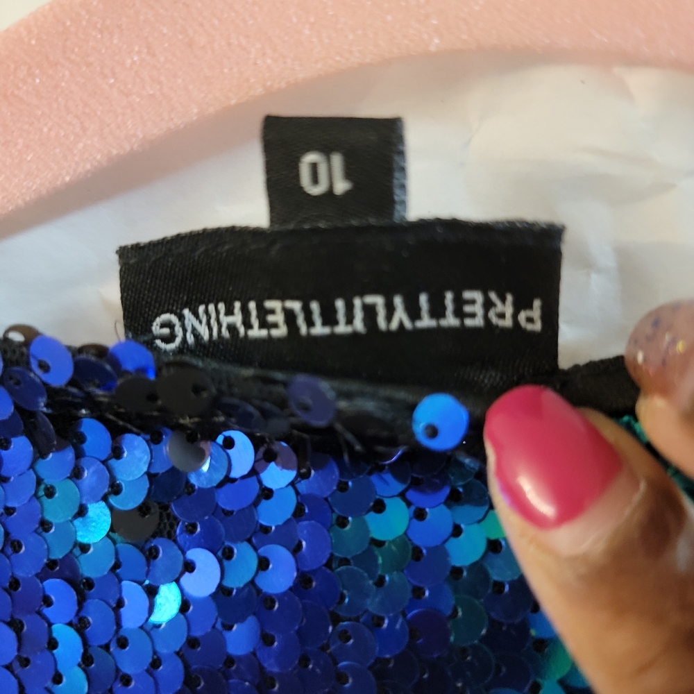 Anisha Green Premium Embellished Sequin shirt dress - Picture 6 of 15